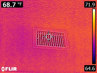 Infrared Image HVAC Register Malfunction Home Inspectors Jacksonville FL